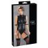 Cottelli Bondage - Sleeveless Glossy Bodysuit with Hand Restraints (Black)  - M