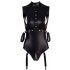 Cottelli Bondage - Sleeveless Glossy Bodysuit with Hand Restraints (Black)  - M