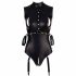 Cottelli Bondage - Sleeveless Glossy Bodysuit with Hand Restraints (Black)  - M