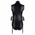 Cottelli Bondage - Sleeveless Glossy Bodysuit with Hand Restraints (Black)  - M