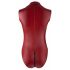 Cottelli Party - Zippered Sleeveless Shiny Bodysuit (Burgundy) 