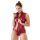 Cottelli Party - Zippered Sleeveless Shiny Bodysuit (Burgundy)  - M