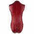 Cottelli Party - Zippered Sleeveless Shiny Bodysuit (Burgundy)  - M