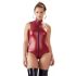 Cottelli Party - Zippered Sleeveless Shiny Bodysuit (Burgundy)  - L