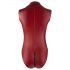 Cottelli Party - Zippered Sleeveless Shiny Bodysuit (Burgundy)  - L