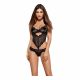 Obsessive Alluria - Floral Lace Bodysuit (Black) 