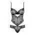 Obsessive Alluria - Floral Lace Bodysuit (Black) 