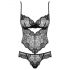 Obsessive Alluria - Floral Lace Bodysuit (Black) 