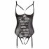 Abierta Fina - Sparkling Strap Lace Open Bodysuit (Black) 