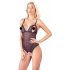 Cottelli - Lace and Pearl Open Bodysuit (Black) 