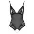 Cottelli - Lace and Pearl Open Bodysuit (Black) 