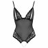 Cottelli - Lace and Pearl Open Bodysuit (Black) 