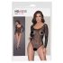 NO:XQSE - long sleeve glitter mesh bodysuit - black (S-L) 