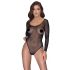 NO:XQSE - long sleeve glitter mesh bodysuit - black (S-L) 