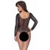 NO:XQSE - long sleeve glitter mesh bodysuit - black (S-L) 