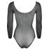 NO:XQSE - long sleeve glitter mesh bodysuit - black (S-L) 