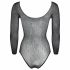 NO:XQSE - long sleeve glitter mesh bodysuit - black (S-L) 