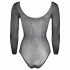 NO:XQSE - long sleeve glitter mesh bodysuit - black (S-L) 