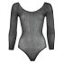 NO:XQSE - long sleeve glitter mesh bodysuit - black (S-L) 