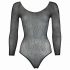 NO:XQSE - long sleeve glitter mesh bodysuit - black (S-L) 