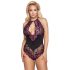 Cottelli Plus Size - Floral Bodysuit (Black-Purple) 