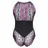 Cottelli Plus Size - Floral Bodysuit (Black-Purple) 