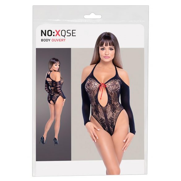 NO:XQSE - long sleeve bodysuit with bow - black (S-L) 