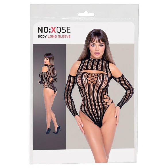 NO:XQSE - Long-Sleeve Fishnet Bodysuit - Black (S-L) 