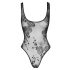 Noir - Transparent Floral Bodysuit (Black)