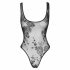 Noir - Transparent Floral Bodysuit (Black)