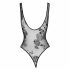 Noir - Transparent Floral Bodysuit (Black)