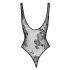 Noir - Transparent Floral Bodysuit (Black) - L