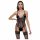 Cottelli - Lace Open-Back Black Bodysuit with Garter - L