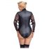 Cottelli Bondage Plus Size - Lace Sleeve Bodysuit (Black) 