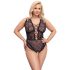 Cottelli Curves Plus Size - Sheer Patterned Bodysuit (Black) 