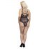 Cottelli Curves Plus Size - Sheer Patterned Bodysuit (Black) 