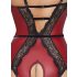 Abierta Fina - Open Garter Bodysuit (Black-Red) 