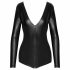 Noir - glossy long sleeve bodysuit (black) 