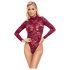 Cottelli - Sheer Lace Bodysuit (Burgundy)