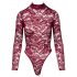 Cottelli - Sheer Lace Bodysuit (Burgundy)