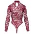 Cottelli - Sheer Lace Bodysuit (Burgundy)