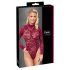 Cottelli - Transparent Lace Bodysuit (Burgundy)