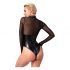 Noir - Shiny Sheer Bodysuit (Black) 