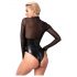 Noir - Glossy Sheer Bodysuit (Black)