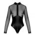 Noir - Shiny Sheer Bodysuit (Black) 