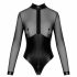 Noir - Shiny Sheer Bodysuit (Black) 