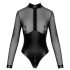 Noir - Glossy Sheer Bodysuit (Black)