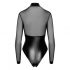 Noir - Shiny Sheer Bodysuit (Black) 