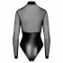 Noir - Shiny Sheer Bodysuit (Black) 