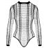 Cottelli - Striped Open-Front Bodysuit (Black) - Sizes S-L